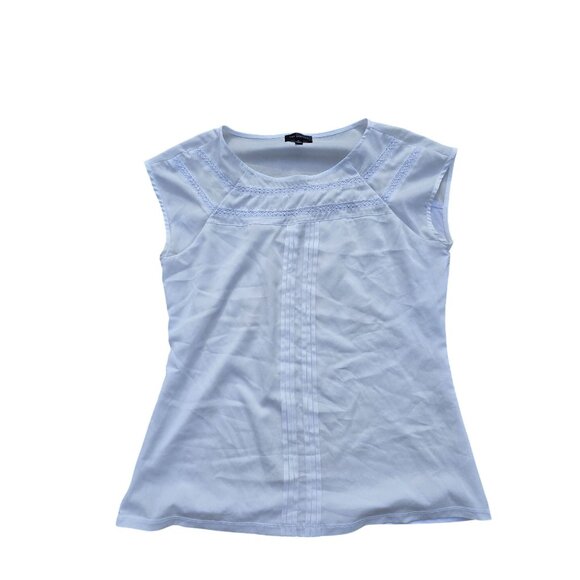 The Limited White Sleeveless Top With Lace Detail Size M - Picture 1 of 5